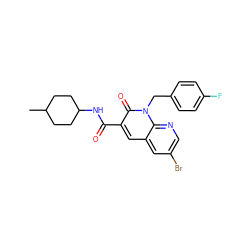 CC1CCC(NC(=O)c2cc3cc(Br)cnc3n(Cc3ccc(F)cc3)c2=O)CC1 ZINC000299837478