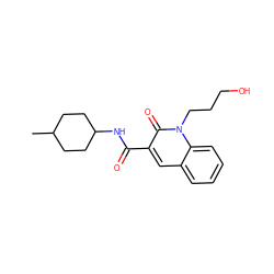 CC1CCC(NC(=O)c2cc3ccccc3n(CCCO)c2=O)CC1 ZINC000299855929