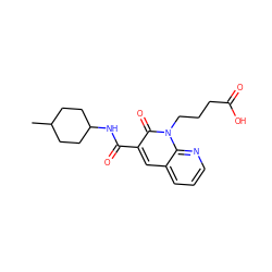 CC1CCC(NC(=O)c2cc3cccnc3n(CCCC(=O)O)c2=O)CC1 ZINC000299835690