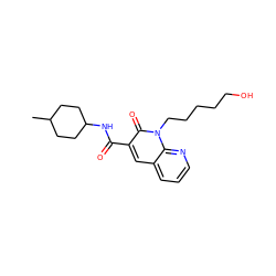 CC1CCC(NC(=O)c2cc3cccnc3n(CCCCCO)c2=O)CC1 ZINC000299840987