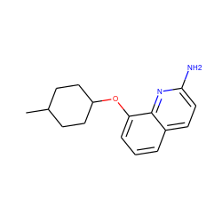 CC1CCC(Oc2cccc3ccc(N)nc23)CC1 ZINC000028383553