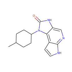 CC1CCC(n2c(=O)[nH]c3cnc4[nH]ccc4c32)CC1 ZINC000117901185