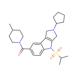 CC1CCN(C(=O)c2ccc3c(c2)c2c(n3S(=O)(=O)C(C)C)CN(C3CCCC3)C2)CC1 ZINC000028955223