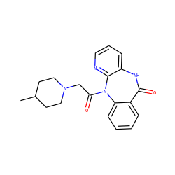 CC1CCN(CC(=O)N2c3ccccc3C(=O)Nc3cccnc32)CC1 ZINC000027878049