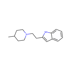 CC1CCN(CCc2cc3ccccc3[nH]2)CC1 ZINC000072116319