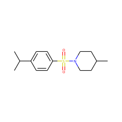 CC1CCN(S(=O)(=O)c2ccc(C(C)C)cc2)CC1 ZINC000000308700