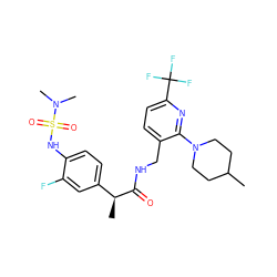 CC1CCN(c2nc(C(F)(F)F)ccc2CNC(=O)[C@@H](C)c2ccc(NS(=O)(=O)N(C)C)c(F)c2)CC1 ZINC000060328617