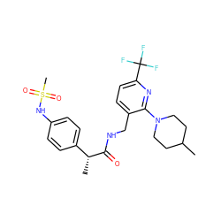 CC1CCN(c2nc(C(F)(F)F)ccc2CNC(=O)[C@H](C)c2ccc(NS(C)(=O)=O)cc2)CC1 ZINC000146246012