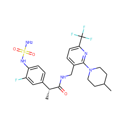 CC1CCN(c2nc(C(F)(F)F)ccc2CNC(=O)[C@H](C)c2ccc(NS(N)(=O)=O)c(F)c2)CC1 ZINC000146994366