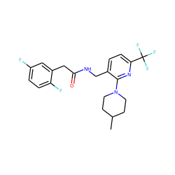 CC1CCN(c2nc(C(F)(F)F)ccc2CNC(=O)Cc2cc(F)ccc2F)CC1 ZINC000118199025