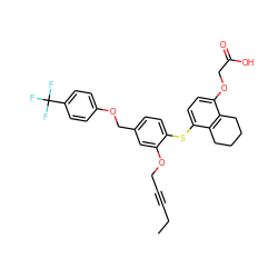 CCC#CCOc1cc(COc2ccc(C(F)(F)F)cc2)ccc1Sc1ccc(OCC(=O)O)c2c1CCCC2 ZINC000042804868