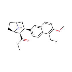 CCC(=O)[C@@H]1[C@H](c2ccc3c(CC)c(OC)ccc3c2)C[C@H]2CC[C@H]1N2C ZINC000253688300