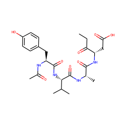 CCC(=O)[C@H](CC(=O)O)NC(=O)[C@H](C)NC(=O)[C@@H](NC(=O)[C@H](Cc1ccc(O)cc1)NC(C)=O)C(C)C ZINC000026639099