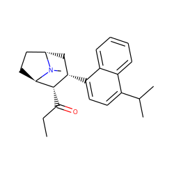 CCC(=O)[C@H]1[C@@H](c2ccc(C(C)C)c3ccccc23)C[C@H]2CC[C@H]1N2C ZINC000100883016