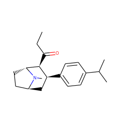 CCC(=O)[C@H]1[C@@H](c2ccc(C(C)C)cc2)C[C@H]2CC[C@H]1N2C ZINC000100741920