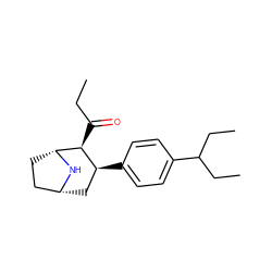 CCC(=O)[C@H]1[C@@H](c2ccc(C(CC)CC)cc2)C[C@@H]2CC[C@H]1N2 ZINC000013756670