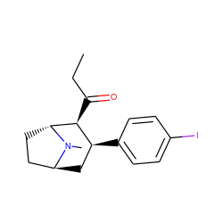 CCC(=O)[C@H]1[C@@H](c2ccc(I)cc2)C[C@H]2CC[C@H]1N2C ZINC000100911932