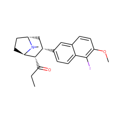 CCC(=O)[C@H]1[C@@H](c2ccc3c(I)c(OC)ccc3c2)C[C@H]2CC[C@H]1N2C ZINC000100882841