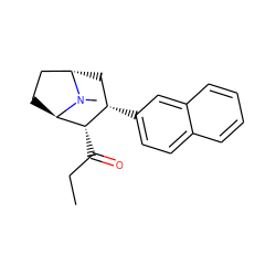 CCC(=O)[C@H]1[C@@H](c2ccc3ccccc3c2)C[C@H]2CC[C@H]1N2C ZINC000100741810