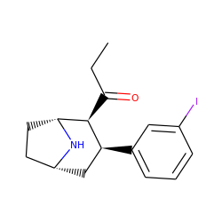 CCC(=O)[C@H]1[C@@H](c2cccc(I)c2)C[C@@H]2CC[C@H]1N2 ZINC000013439753