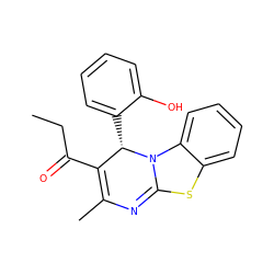 CCC(=O)C1=C(C)N=C2Sc3ccccc3N2[C@H]1c1ccccc1O ZINC000473247775