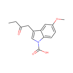 CCC(=O)Cc1cn(C(=O)O)c2ccc(OC)cc12 ZINC000095585124