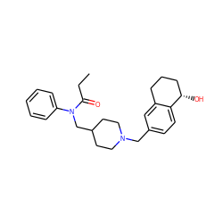 CCC(=O)N(CC1CCN(Cc2ccc3c(c2)CCC[C@@H]3O)CC1)c1ccccc1 ZINC000473119857