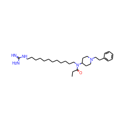 CCC(=O)N(CCCCCCCCCCCCNC(=N)N)C1CCN(CCc2ccccc2)CC1 ZINC000013588989