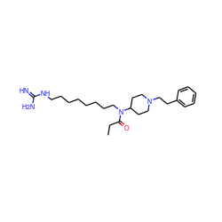 CCC(=O)N(CCCCCCCCNC(=N)N)C1CCN(CCc2ccccc2)CC1 ZINC000013588988