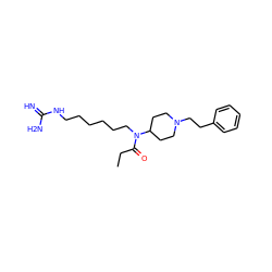 CCC(=O)N(CCCCCCNC(=N)N)C1CCN(CCc2ccccc2)CC1 ZINC000013588987