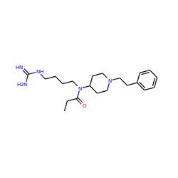 CCC(=O)N(CCCCNC(=N)N)C1CCN(CCc2ccccc2)CC1 ZINC000028525841