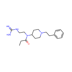 CCC(=O)N(CCNC(=N)N)C1CCN(CCc2ccccc2)CC1 ZINC000013588985