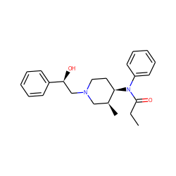 CCC(=O)N(c1ccccc1)[C@@H]1CCN(C[C@H](O)c2ccccc2)C[C@@H]1C ZINC000005458878