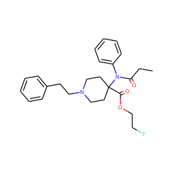 CCC(=O)N(c1ccccc1)C1(C(=O)OCCF)CCN(CCc2ccccc2)CC1 ZINC000013676623