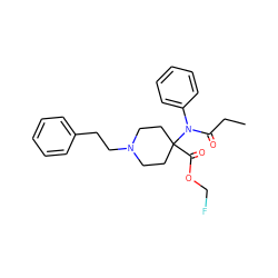 CCC(=O)N(c1ccccc1)C1(C(=O)OCF)CCN(CCc2ccccc2)CC1 ZINC000013676621