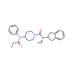 CCC(=O)N(c1ccccc1)C1CCN(C(=O)[C@@H](N)C2Cc3ccccc3C2)CC1 ZINC000028703182