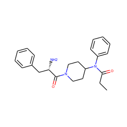 CCC(=O)N(c1ccccc1)C1CCN(C(=O)[C@@H](N)Cc2ccccc2)CC1 ZINC000028703152