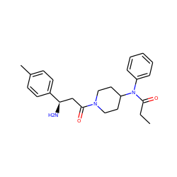 CCC(=O)N(c1ccccc1)C1CCN(C(=O)C[C@@H](N)c2ccc(C)cc2)CC1 ZINC000028703168