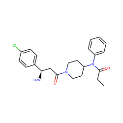 CCC(=O)N(c1ccccc1)C1CCN(C(=O)C[C@@H](N)c2ccc(Cl)cc2)CC1 ZINC000028703164