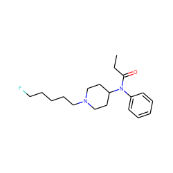 CCC(=O)N(c1ccccc1)C1CCN(CCCCCF)CC1 ZINC000013676625