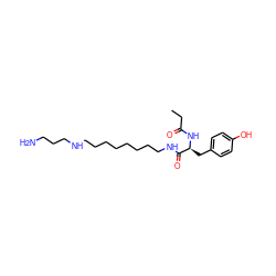 CCC(=O)N[C@@H](Cc1ccc(O)cc1)C(=O)NCCCCCCCCNCCCN ZINC000013492683