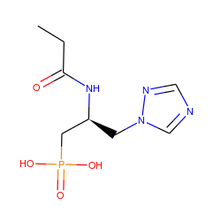 CCC(=O)N[C@@H](Cn1cncn1)CP(=O)(O)O ZINC000026177463