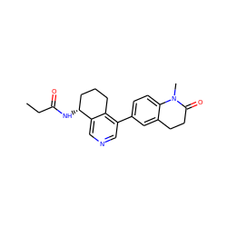 CCC(=O)N[C@@H]1CCCc2c(-c3ccc4c(c3)CCC(=O)N4C)cncc21 ZINC000204979304