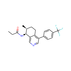 CCC(=O)N[C@@H]1c2cncc(-c3ccc(C(F)(F)F)cc3)c2CC[C@@H]1C ZINC000205713313
