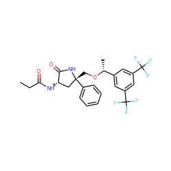 CCC(=O)N[C@H]1C[C@@](CO[C@H](C)c2cc(C(F)(F)F)cc(C(F)(F)F)c2)(c2ccccc2)NC1=O ZINC000034272589