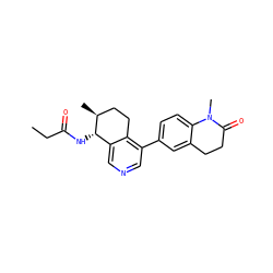 CCC(=O)N[C@H]1c2cncc(-c3ccc4c(c3)CCC(=O)N4C)c2CC[C@@H]1C ZINC000205032330