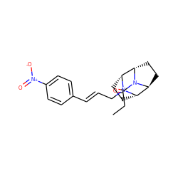 CCC(=O)N1[C@H]2CC[C@H]1[C@H]1CC[C@@H]2N1C/C=C/c1ccc([N+](=O)[O-])cc1 ZINC000100854388