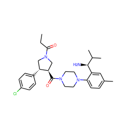 CCC(=O)N1C[C@@H](C(=O)N2CCN(c3ccc(C)cc3[C@@H](N)C(C)C)CC2)[C@H](c2ccc(Cl)cc2)C1 ZINC000028824075