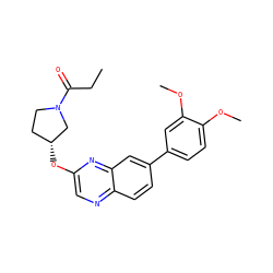 CCC(=O)N1CC[C@@H](Oc2cnc3ccc(-c4ccc(OC)c(OC)c4)cc3n2)C1 ZINC001772583189