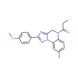 CCC(=O)N1Cc2nc(-c3ccc(OC)cc3)nn2-c2cc(C)ccc21 ZINC000299840902